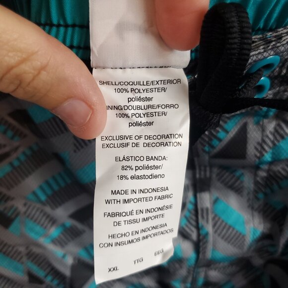 Nike Mens Blue Grey Geometric Print Logo NWT Sz XXL Swim Shorts - Picture 8 of 12